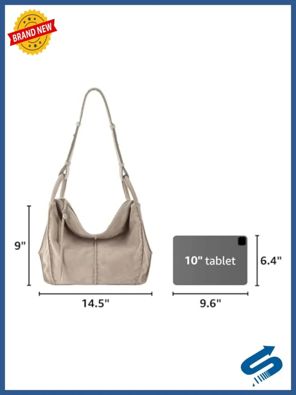 Large Leather Hobo Purse with Zipper Pocket, Everyday Travel Handbag
